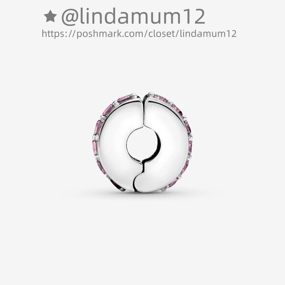 Pandora Pink Sparkling Row Clip Charm - Picture 3 of 7